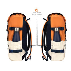 F Gear Canyon 18L Premium Canvas Laptop Backpack|Water-Resistant Fashionable Travel, Office & College Bag, Padded Laptop & Tablet Sleeves Fits Upto 17 Inch Laptop|Men & Women (Cosmic Orange)