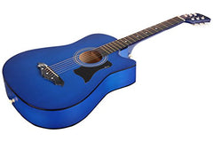 Juârez Acoustic Guitar Kit, JRZ38C/BK 38 Inch Cutaway, 038C with Bag, Strings, Pick and Strap, Black