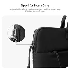 DailyObjects Stria Pro Laptop Bag with Handle| Recycled Durable Polyester | Compatible with Laptop/MacBook Air/Pro Upto 15 Inch| Water Resistant|Padded Compartment with Zip Closure -Black