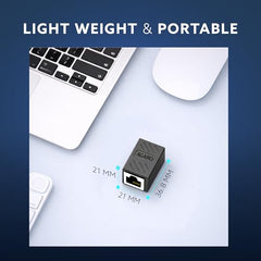 AGARO Cat8 Ethernet Extender Female to Female RJ45 Coupler Adapter, 8P8C Inline LAN Connector for Cat6/Cat7/Cat8 Cable Extension, Network Cable Joiner, High-Speed, Stable Connection, Pack of 1