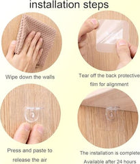 Shivstor 15 Pack Self Adhesive WallHook Heavy DutyHook for Hanging Without Drilling Transparent Nail Free StickyHook Strong Wall Hanger Set of 15 FlowerHook for Kitchen Bathroom Home Storage