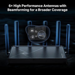 TP-Link Archer BE400 Dual-Band BE6500 WiFi 7 Router | 4K/8K Streaming 6.5 Gbps | 1× 2.5 Gbps WAN/LAN + 3× 1 Gbps LAN Ports + 1× USB 3.0 | 6 Antennas | Compatible with Alexa and Google Assistant