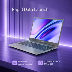 Acer Aspire Lite, Intel Core 3-100U Processor, 8GB DDR4 RAM/512GB SSD, 39.62cm/15.6" FHD IPS Display, Win 11 Home, Steel Gray, 1.59 Kg,AL15-53, Thin & Light Laptop