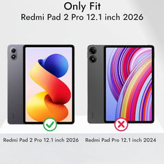 Robustrion Cover for Redmi Pad 2 Pro 12.1 inch Cover Case with Pencil Holder, Trifold Cover Case for Redmi Pad 2 Pro 5G Tablet Cover [Auto Sleep Wake Support] - Black