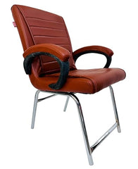 RATISON Special Director Principal Manager Office Visitor with arm Rest with Double Pipe Frame and Cushioned seat Back (2, Black, Double Pipe Frame)