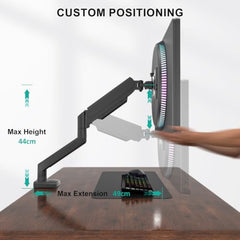 WALI Single Monitor Arm for 13-34 inch Screens (GSMP001N), Black