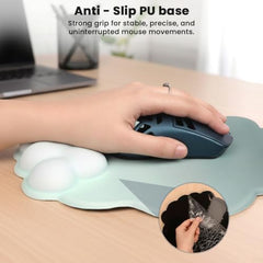 TECPHILE Mouse Pad Wrist Support with Massage Design, Ergonomic Dog Paw Mouse Mat, Pain Relief Memory Foam, Anti-Slip PU Base, Cushion Mousepad Wrist Rest for Gaming, Home, Office, Laptop, Computer