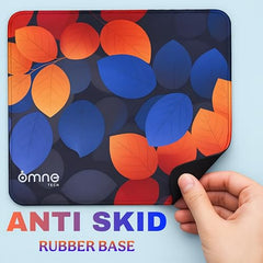 omne TECH Mousepad for Desk | Smooth Waterproof Surface, Anti-Slip Rubber Base, Durable & Comfortable Mouse Pad for Office, Laptop & Computer (Abstract Leaf Patten)