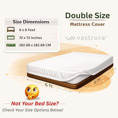 Vastrora 100% Waterproof Mattress Protector Queen Size 5x6 Ft | 60x72 in | Pee & Urine Proof Mattress Cover | Elastic All-Around | Terry Cotton Fitted Bed Cover | Noiseless, Breathable Bed Protector