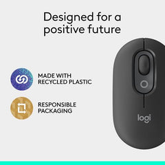 Logitech POP Mouse, Compact and Portable Wireless Bluetooth - Graphite | Compact, Portable, programmable Buttons, Quiet clicks, Easy-Switch for up to 3 Devices, Laptop, Tablet, PC - Rose