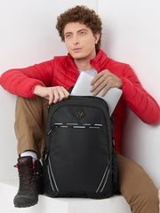 Wildcraft Dark Edition 45 L Professional Laptop Backpack for Men & Women | Fits 15.6 inch Laptop | Padded Shoulder Straps, Multi Compartments, Anti-Theft Zippers | Business Travel Bag | Dark Black
