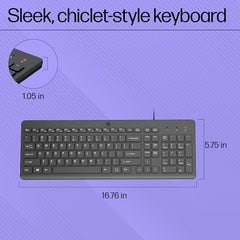 HP K100 Wired Keyboard, Quick, Comfy and Accurate, USB Plug & Play Setup,LED Indicators(7J4G1AA)