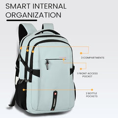 HOT SHOT QUANTUM_1355| 35 L unisex laptop backpack |15.6 inch|Detachable Key Ring,|Trolley sleeve|laptop bag for men|office & college|bag for men & women