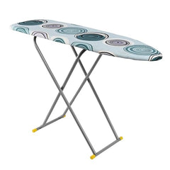 Kuber Industries 18 Inch Foldable & Height Adjustable Press Board Iron Stand with Heat Resistant Holder/Tray for Home | Anti Skid Press Table for Clothes | Diamond Print- Red & Cream