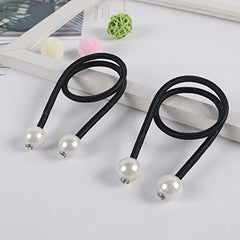 Syga 2Pcs Curtain Tiebacks 46cm Curtain Clip Rope Holdbacks Classy Decorative Pearl Holder Buckles for Home Hotel Window Draperies Rope Ties Office Living Bedroom Decoration- Pack of 2, Beige