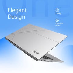 Acer Smartchoice Aspire One, AMD Ryzen 5-40,Office 2024 + M365 Basic, 8GB LPDDR5 RAM/ 512GB SSD, 14.0"/35.56cm WXGA Display, Win 11 Home, Pure Silver, 1.48KG, A114-43, Thin and Light Laptop