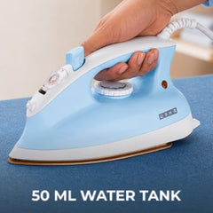 Usha Goliath Spray Tech 1200Watt Dry Iron with Water Spray Feature | Double Coated Golden Non Stick Soleplate for Longer Durability | 360° Swivel Cord | 2 Years Warranty | (Blue & White)