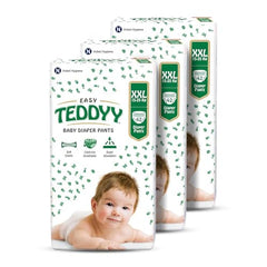 TEDDYY Easy Baby M Size Diaper Tape Style |126 Count (Medium) | 6-11 kgs (Pack of 2) | Quick Absorbency | Extra Super Soft | Anti - Bacterial | Wetness Indicator with Adjustable Grip Tapes