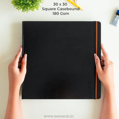MENORAH - Artist Square Sketch Book - 180 GSM - Square Drawing Book - (100 Pages/50 Sheets) - Hard Metal Spiral Bound - (15.0 cm x 15.0 cm) - Pink