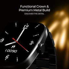 boAt Ultima Regal w/ 2.01”(5.10 cm) Crystal-Clear AMOLED Display, 1000 NITS Brightness,Premium Metal Body, Functional Crown, 100+ Sports Modes, Fitness Smart Watch for Men & Women (Steel Black)