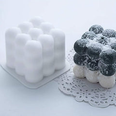 momisy Silicone Candle Moulds for Candle Making 2 Small & 2 Big Cube Candle Mould for Home Decoration Candle Making Festival, Party - Pack of 4