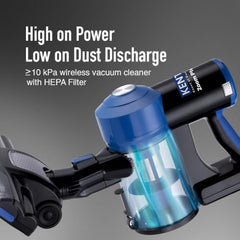 KENT Dash Vacuum Cleaner | 600W | High Suction Power >16 kPa | Cyclone5 Technology and HEPA Filter | Bagless Design | Ideal for Floor, Curtain, Carpet, Sofa & Car | Black & Blue