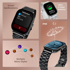 Fastrack MYND 1.93” AMOLED Display Smart Watch for Men & Women with AI Watch Faces,AI Chat,Offline Voice Commands,Curved Metallic Design,Functional Crown,BT Calling, Health Suite,100+ multisport modes