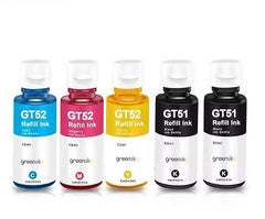 Compatible Inkjet Refill Ink for HP Ink Tank GT51 GT52 Series Replacement Ink for HP 310,315,319,410,415,419,450,510,550,610,GT5810 GT5820,GT5811 Printer (Color Set (BK-70ml 2pc /CMY-70ml))