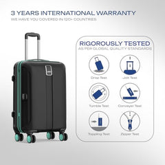 Safari Thorium Neo 8 Wheels Spinner Set of 3 Trolley Bags, Hard Case Polycarbonate, 360° Wheeling Carry on & Check-in Luggage for Men & Women, Suitcase for Travel, Trolley Bags for Travel, Dusk Green