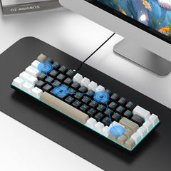 MageGee Portable 60% Mechanical Gaming Keyboard, MK-Box LED Backlit Compact 68 Keys Mini Wired Office Keyboard with Blue Switch for Windows Laptop PC Mac - Blue/White