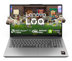 Lenovo LOQ Essential AMD Ryzen 5 7535HS | NVIDIA RTX 3050 6GB (16GB RAM/512GB SSD/144Hz Refresh Rate/15.6" (39.6cm)/Windows 11/Office Home 2024/3 Mon. Game Pass/Grey/1.8Kg), 83S000G8IN Gaming Laptop