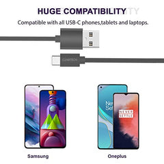 Czartech [1.2 Mt USB-C 20W Fast Charging cable Compatible with i-Phone,14,13, 12,11, X, 8, 7, 6, 5, i-Pad iPad Air and More [Nylon Braided,Black - Pack of 2]