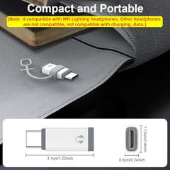 Verilux® 2 in 1 Audio Adapter USB C and Light to 3.5mm Jack Converter