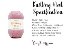 Craft Affair | Knitting Nest Acrylic Yarn (200 Meter, 100 Grams, 2mm) / Woolen Yarn/Acrylic Yarn for Knitting and Crocheting-Olive