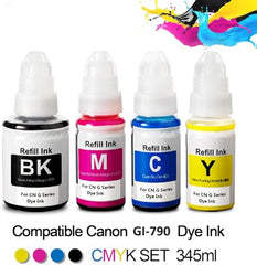 Ink Set GI-790 Compatible with Canon G1000, G1010, G1100, G2000, G2002, G2010, G2012, G2100, G3000, G3010, G3012, G3100, G4000, G4010 (CN - 790 Set)