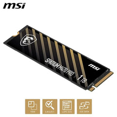 MSI SSD SPATIUM M470 Pro PCIe 4.0 NVMe M.2 1TB - PCIe 4.0 NVMe M.2 Internal Solid State Drive, 6000MB/s Read & 4500MB/s Write, 3D NAND, Built-in Data Security, Center - 5 Year Warranty (320 TBW)