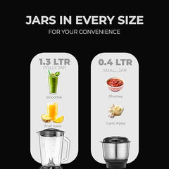Kinsco 550W Blender Mixer with 3 Jars, Black