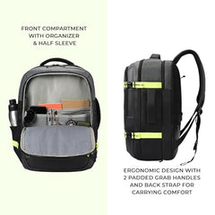Gear Turbo 21"/45L Large Water Resistant Anti theft Laptop Backpack with Raincover | Backpack | Daypack |Briefcase | Travel Bag For Men/Women (Black - Grey)