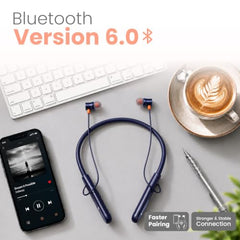 Portronics Harmonics Prime Wireless Neckband Earphones with 50H Playtime, Bluetooth 6.0, ENC, 10mm Dynamic Drivers, Dual Pairing, Fast Charging(Black)