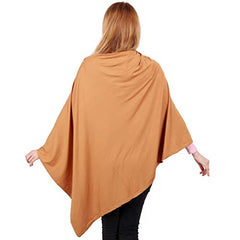 MOMISY Nursing Cover Scarf for Breastfeeding - MultiUse - Nursing Blanket – Poncho Style with Buttons - Stretchy Baby Car Seat Canopy - Elegant Shawl - Made of 100% Modal - Brown