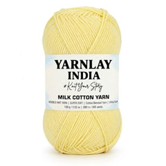 Yarnlay 3 Ply Soft Milk Cotton Yarn for Crochet Knitting, Amigurumi, Punch Needle .DIY Crafts, Summer Wear,Flowers Toys & Cushion Covers 100g (250m) (Shade 34: Grey)