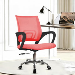Casa Copenhagen Mesh Mid Back Office/Study/Computer/Revolving/Desk Chair for Work from Home -Metal Base, Height Adjustable Seat - Grey Milange & Black Handle
