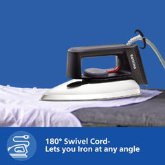 PHILIPS Dry Iron HD1134/28, 750W, Black | Fast heat up | Temperature controlled thermostat for all fabrics