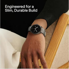 boAt Ultima Aeris 1.43" AMOLED Display, 1000 nits Brightness, Ultra Slim 8mm Metal Build, IP68, Auto HR & SpO2 Monitoring, Sleep & Stress Tracking, Stylish Smartwatch for Men & Women(Tan Brown)