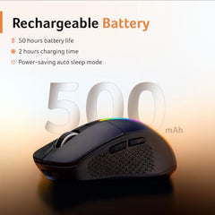 Acer Prism Dual Mode Wireless Mouse I 2.4G + Bluetooth I Silent Click I 3200 DPI (800-1200-2400-3200) I Rechargeable 500mAh I RGB LED I 6 Buttons I Lightweight 87g I Ergonomic Design for Laptop PC Mac