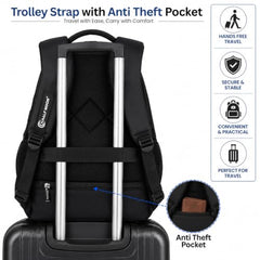 Half Moon Nexus 45L Laptop Bags for Men Office Use | Business Backpack Bags for Women | School Bag for Boys | 15.6" Laptop Bags for Women Office use | Office Bag for Man | Travel Bag for Man (Black)