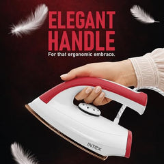 Intex Glidex Ease Dry Iron 1000W | Non-Stick Soleplate | Adjustable Temperature Control | Shock Proof Lightweight Dry Iron | Thermal Protection | Fast & Smooth Ironing for Home Use | 2 Year Warranty