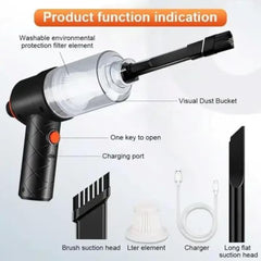 Car Vacuum Cleaner 3 in 1 Cordless Handheld with 3 Attachments & Blower for Wet & Dry Cleaning for Home/Office/Car/Keyboard/Travel/Sofa For Kids And Adults (KO1)