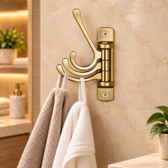 iSTAR Wall Hooks for Hanging | Flexible 4 Pin Hooks Bathroom Cloth Hanger Wall Hook Door Robe Hooks for Hanging Keys, Clothes, Towel (Rose Gold, Pack of 3)