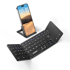 Samsers Foldable Bluetooth Keyboard with Touchpad, Ultra Slim Compact,Black